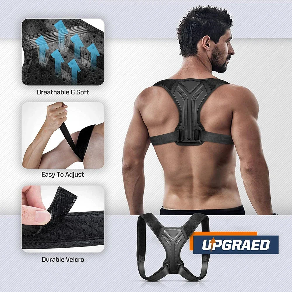 Denno's-Posture Corrector Belt – Adjustable weightlifting back brace for lumbar support and posture correction. Ideal for powerlifting, workouts, and back pain relief.