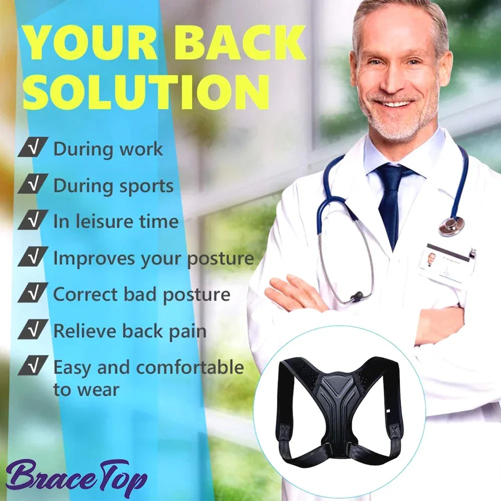 Denno's-Posture Corrector Belt – Adjustable weightlifting back brace for lumbar support and posture correction. Ideal for powerlifting, workouts, and back pain relief.
