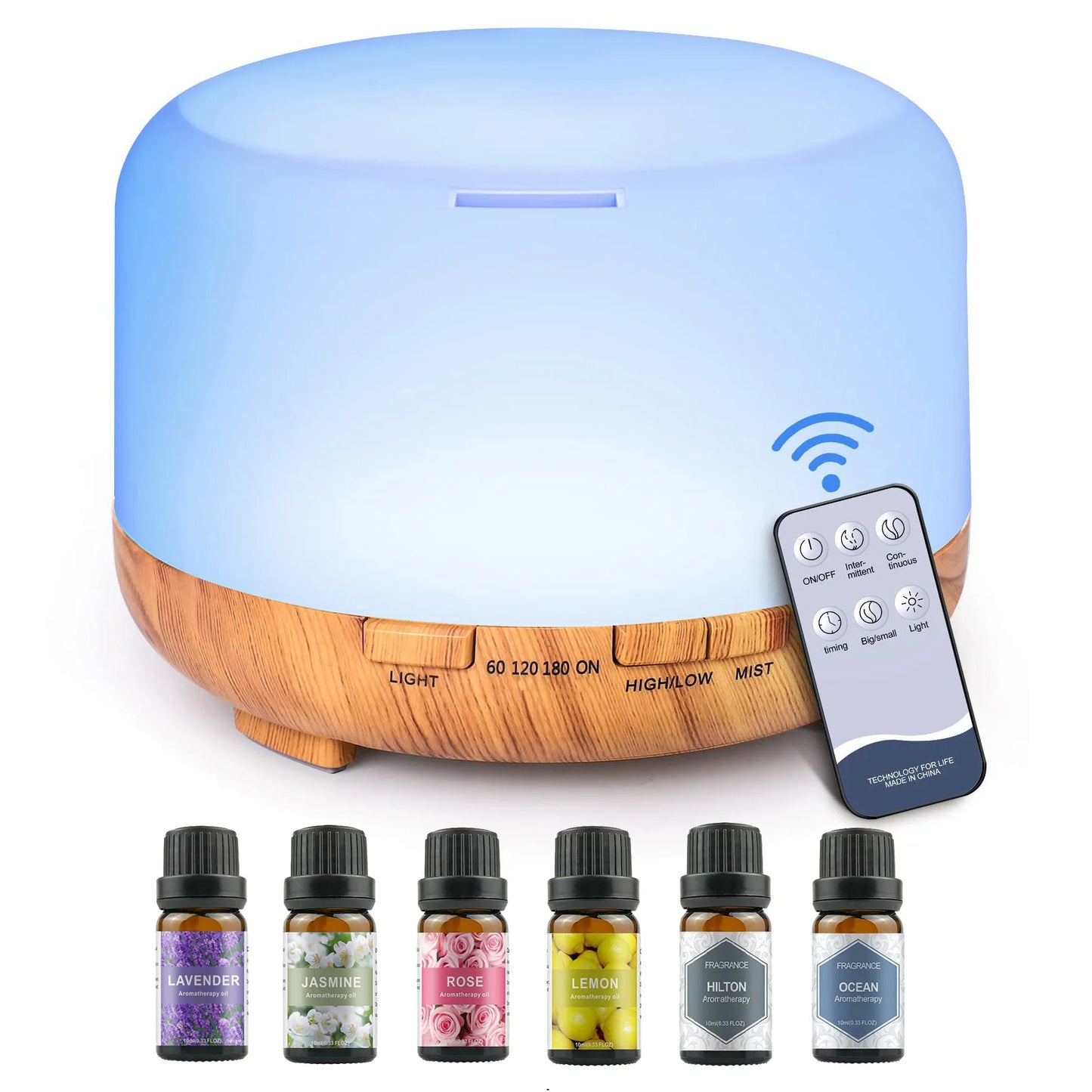 Denno’s-500ML Essential Oil Aroma Diffuser – Ultrasonic aromatherapy diffuser for essential oils. Enhances relaxation, air quality, and mood with soothing mist and LED lighting.