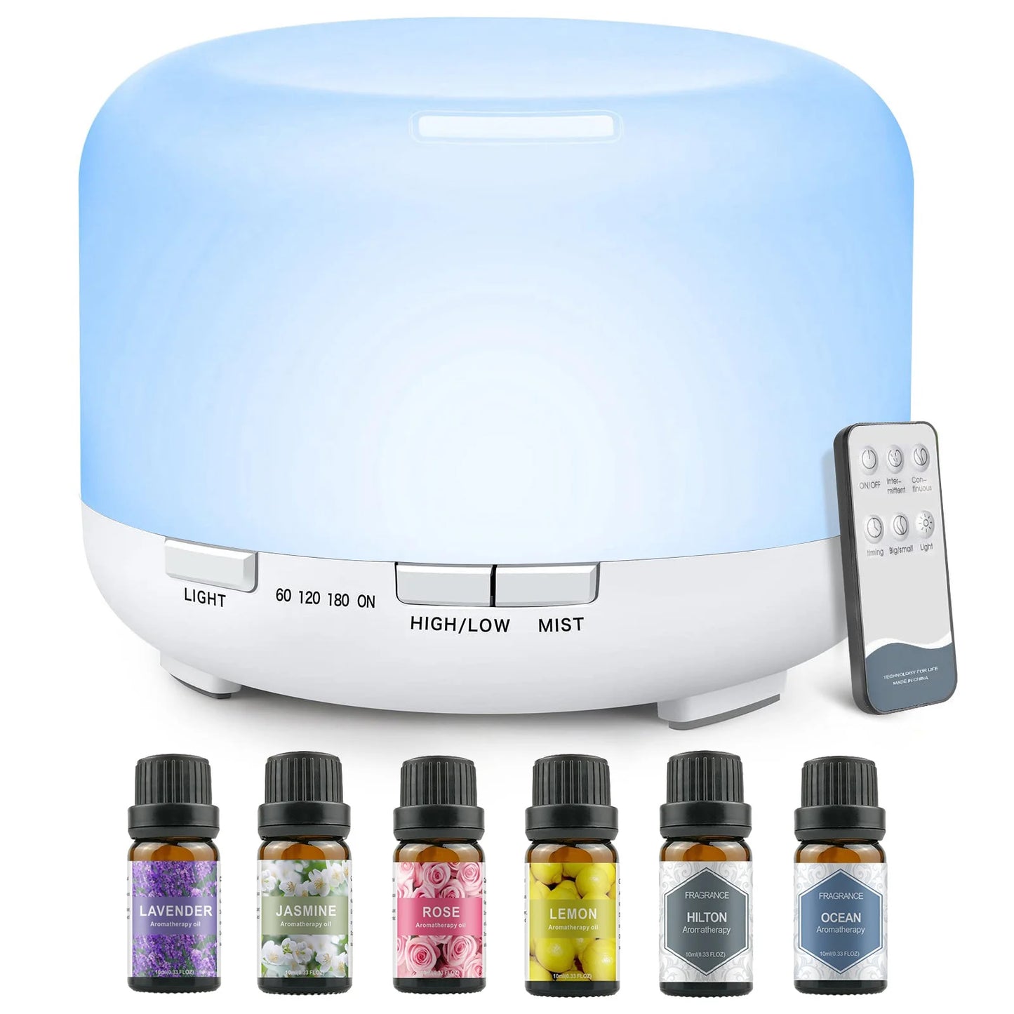 Denno’s-500ML Essential Oil Aroma Diffuser – Ultrasonic aromatherapy diffuser for essential oils. Enhances relaxation, air quality, and mood with soothing mist and LED lighting.