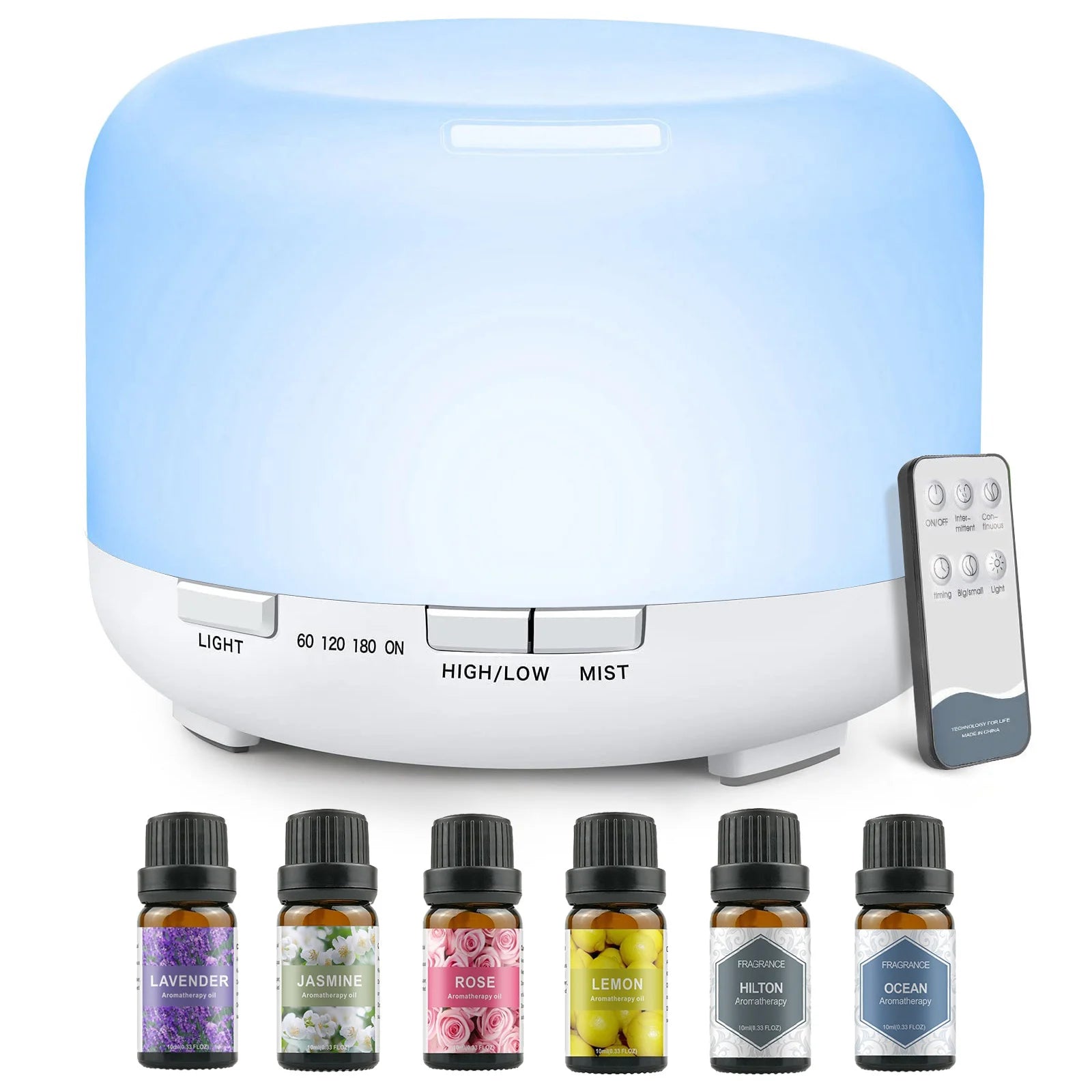 Denno’s-500ML Essential Oil Aroma Diffuser – Ultrasonic aromatherapy diffuser for essential oils. Enhances relaxation, air quality, and mood with soothing mist and LED lighting.