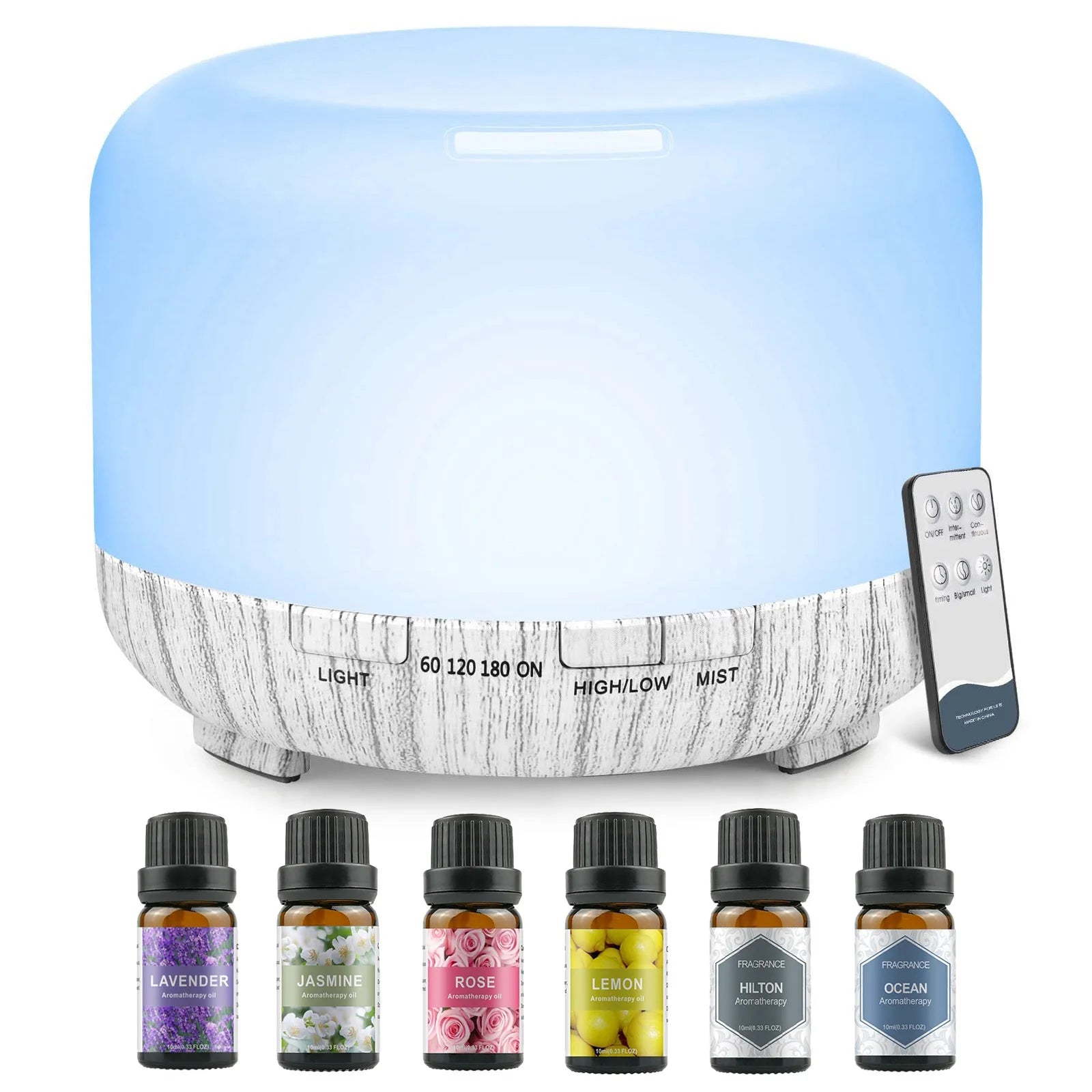 Denno’s-500ML Essential Oil Aroma Diffuser – Ultrasonic aromatherapy diffuser for essential oils. Enhances relaxation, air quality, and mood with soothing mist and LED lighting.