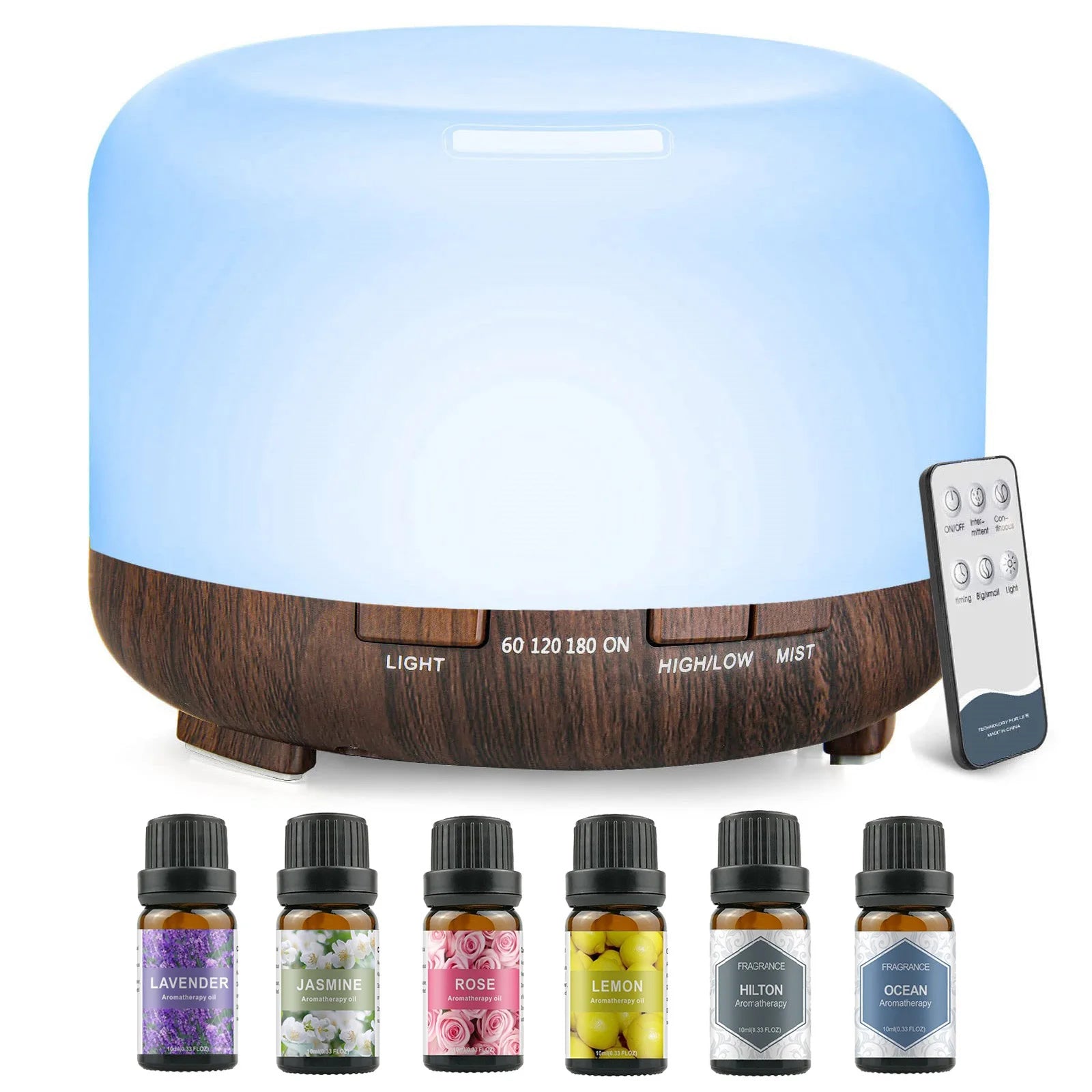 Denno’s-500ML Essential Oil Aroma Diffuser – Ultrasonic aromatherapy diffuser for essential oils. Enhances relaxation, air quality, and mood with soothing mist and LED lighting.